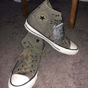 Green Studded Converse